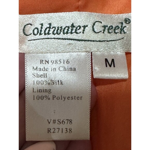 Coldwater Creek Women Size M Pink Textured Silk Jacket Blazer Lined Retro Formal - Picture 10 of 11